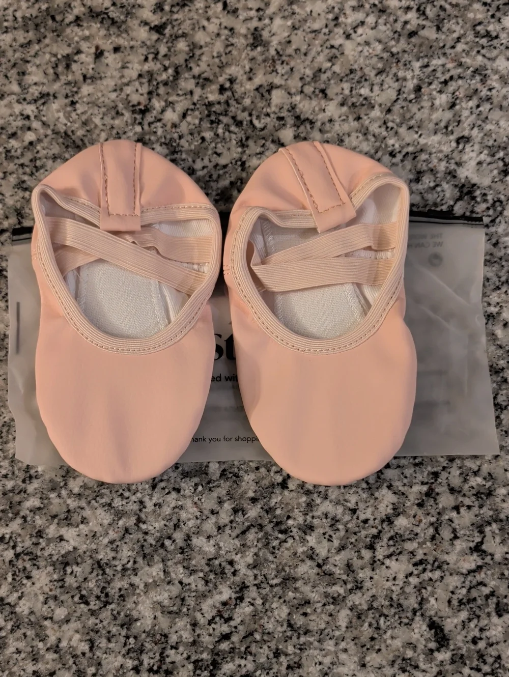 Children's Ballet Slippers in Pale Pink with Elastic Straps
